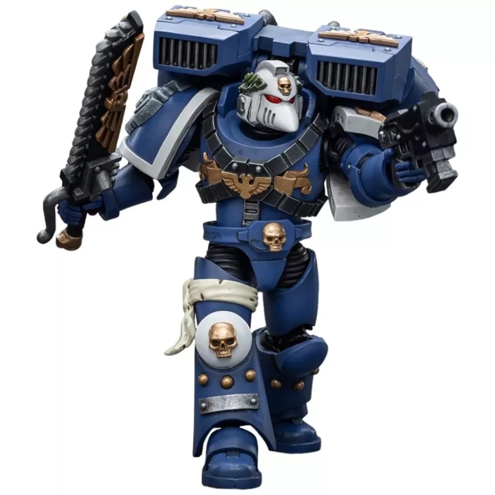 JoyToy Warhammer Ultramarines Vanguard Veteran with Chainsword and Bolt Pistol